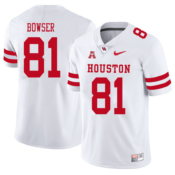 2018 Men #81 Tyus Bowser Houston Cougars College Football Jerseys Sale-White - Click Image to Close